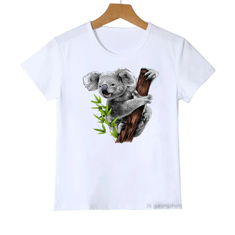 

T-Shirt For Boys/Girls Funny Animal Koala Print Children'S Clothing Tshirt Summer Casual Hip Hop Boys Girls Universal Clothes