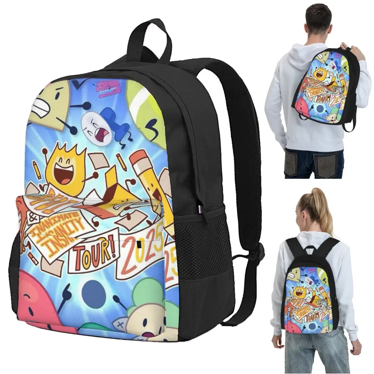 BFDI Four BFB Backpack Student BookBag Children School Bag Computer Shoulder Bags for Men Women