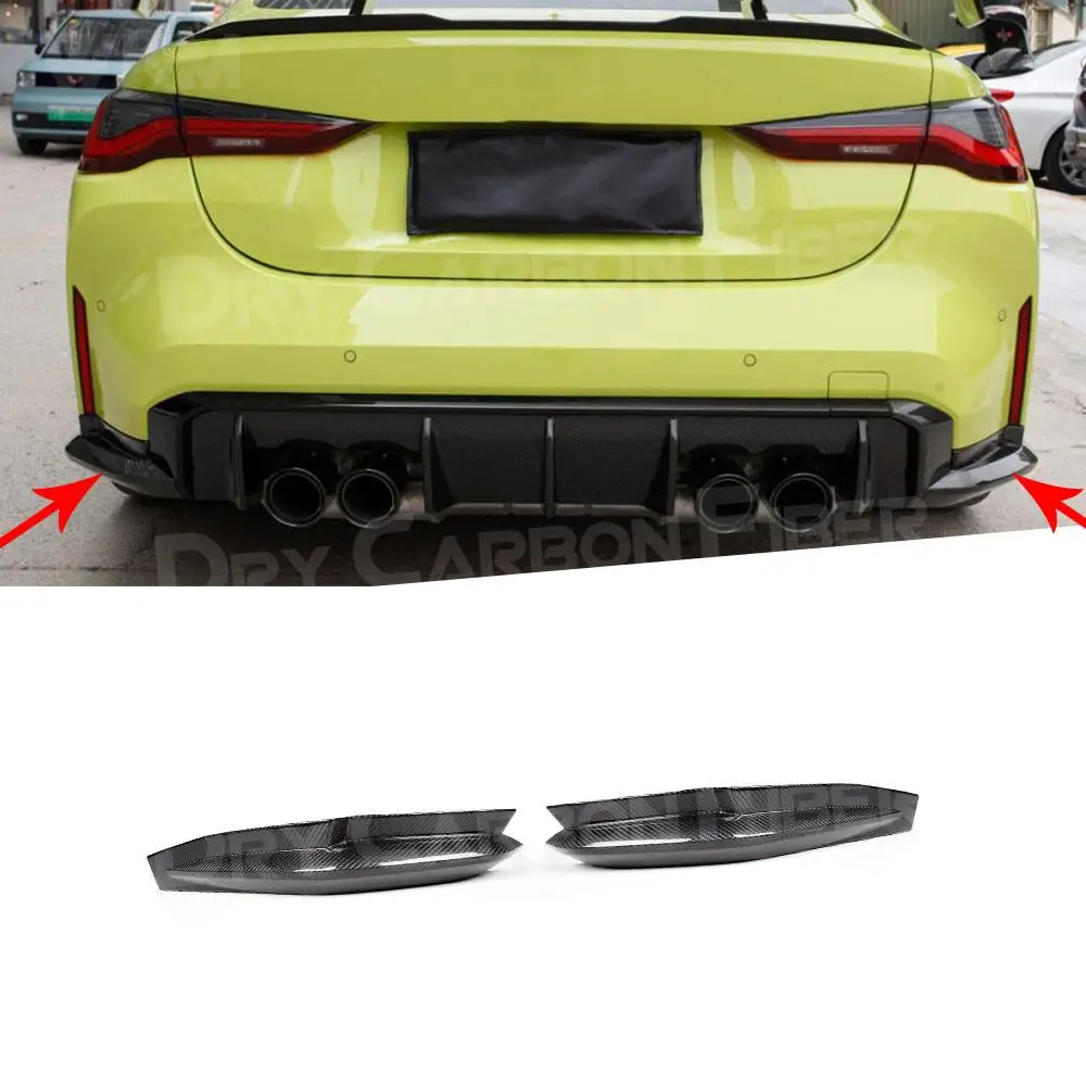 

Dry Carbon Fiber Car Rear Bumper Lip Splitters Flaps For BMW 3 Series G80 M3 For 4 Series G82 G83 M4 2021+