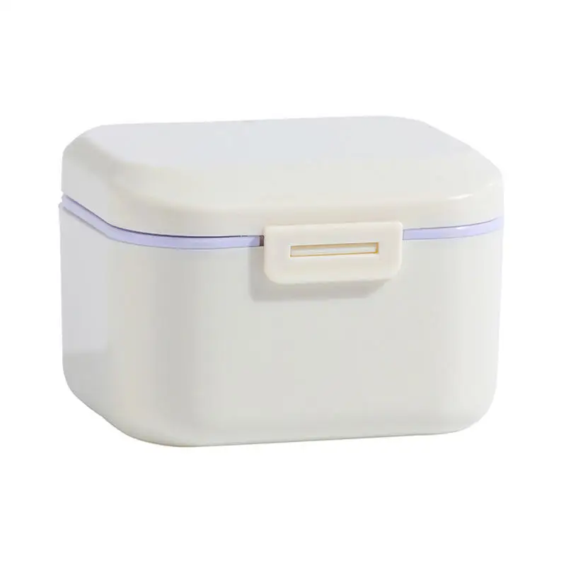 Portable Mouth Guard Box Oral Cleaning False Teeth Denture Storage Box Teeth Aligner Double Layer Braces Box