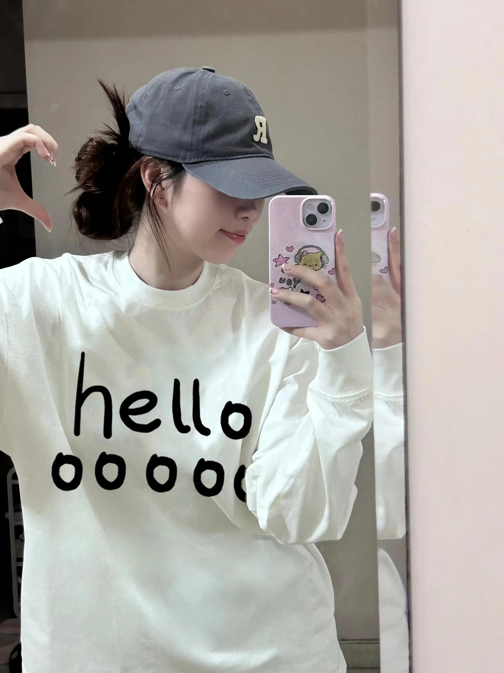 

Белая хлопковая футболка большого размера, свободного кроя, для весны и осени, повседневная, базовая, для ношения под одеждой