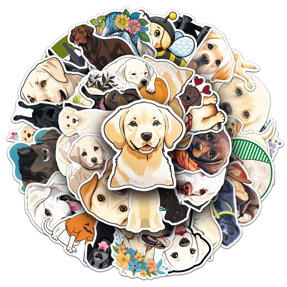 10/50Pcs Cartoon Labrador Dog Series Stickers Waterproof Skateboard Snowboard Notebook Guitar Retro Vinyl Sticker Decal Toys