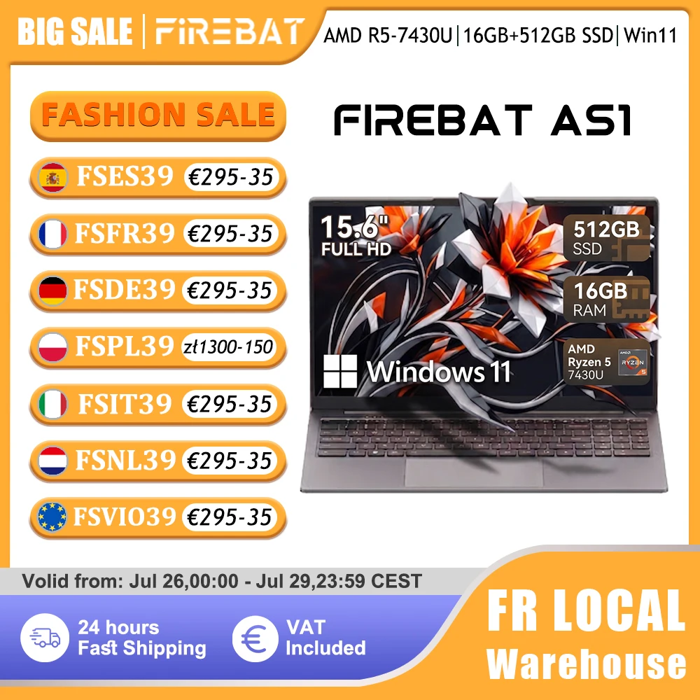 Firebat AS1 Ryzen 5 16GB 512GB SSD 15.6″