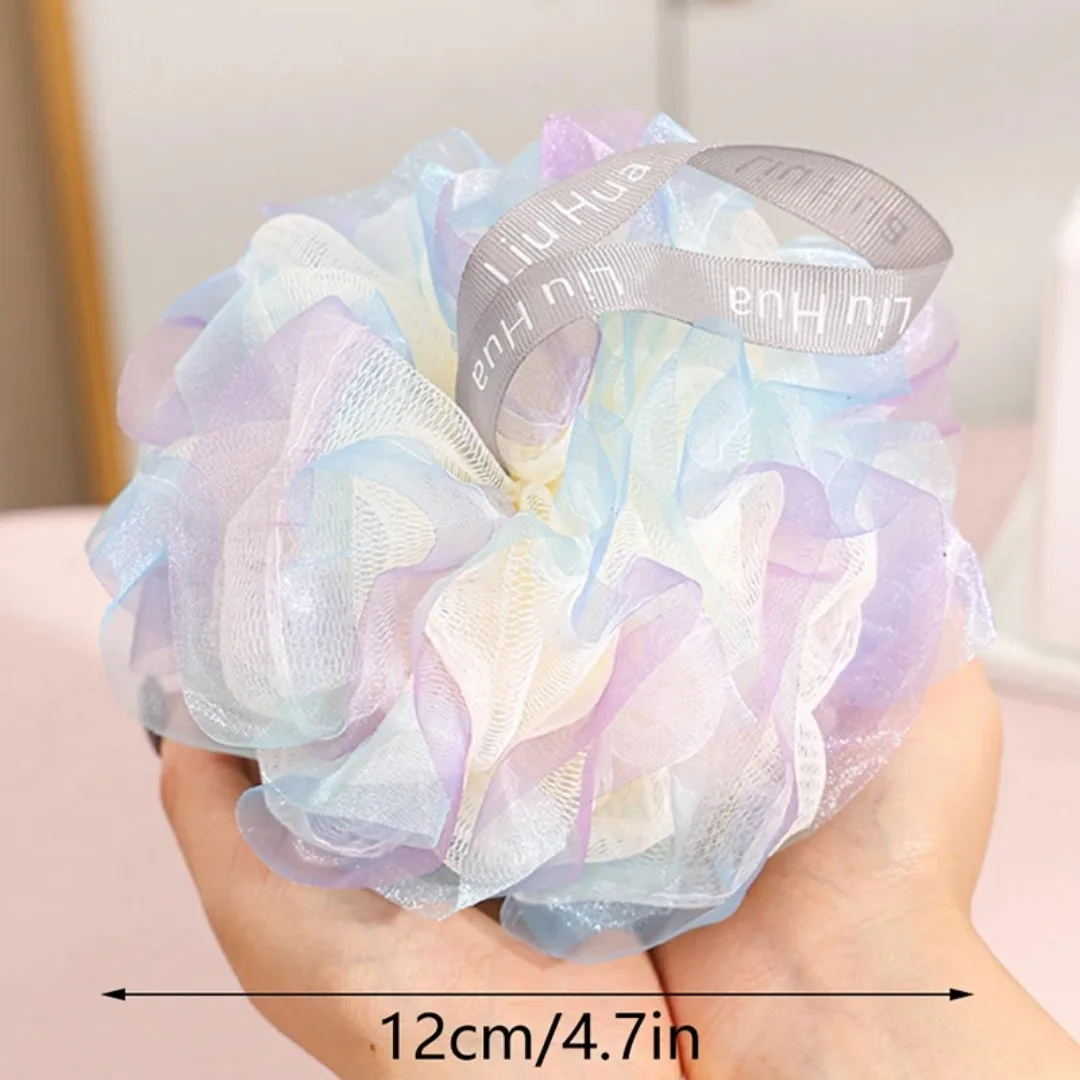 1pc Colourful Soft Bathing Flower Foaming Sponge Bubble Wisp for Body Exfoliating Shower Flower Mesh Ball Body Wash Skin Cleaner