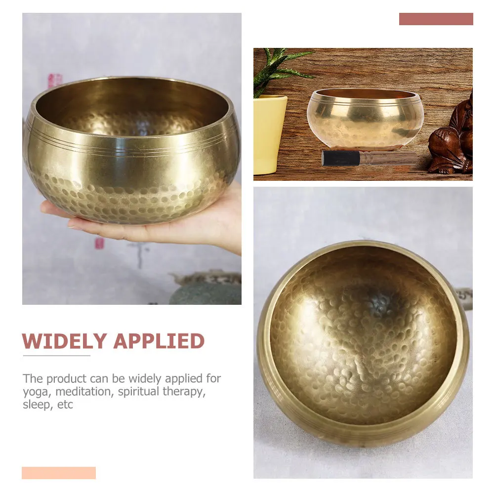 1 مجموعة التأمل مجموعة صحون الموسيقى عالية الجودة النحاس للعلاج المحمولة الاسترخاء الديكور وعاء الصوت أداة