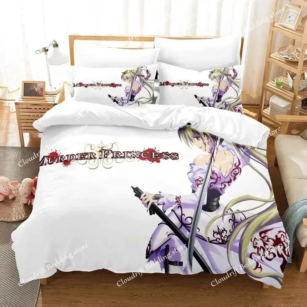 

Anime Murder Princess Bedding Set Boys Girls Twin Queen Size Duvet Cover Pillowcase Bed Kids Adult Fashion Home Textile