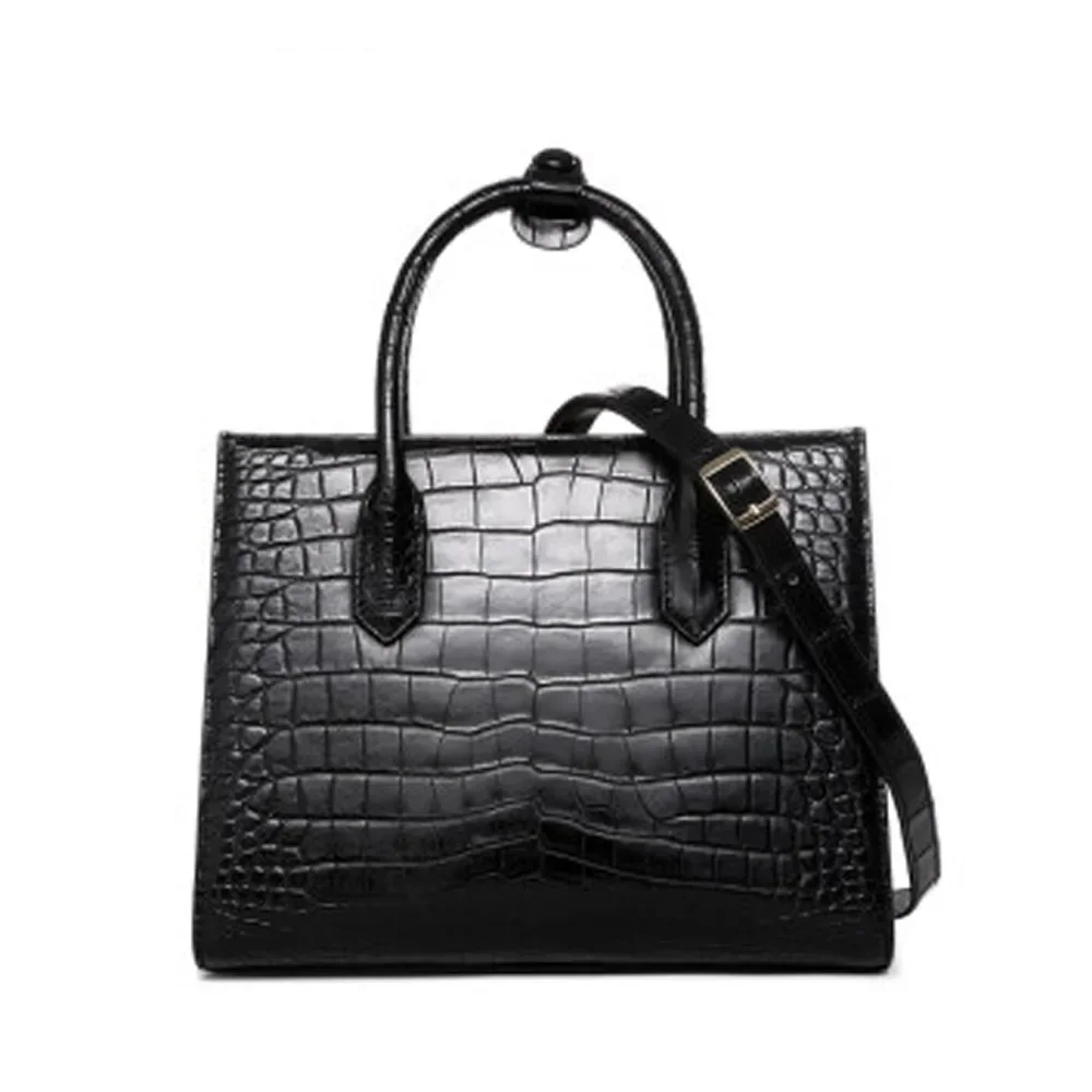 

pugete new leisure fashion female crocodile handbag contracted Female bag commuting bag women Tote bags black