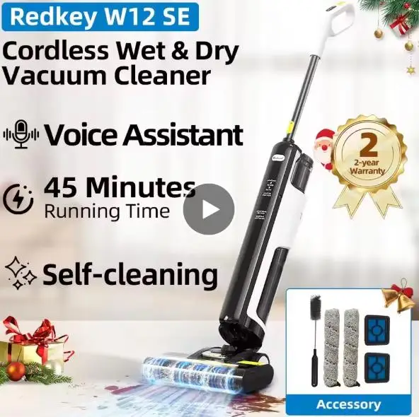 W12 SE Cordless Wet Dry Vacuum Cleaner Multi-Surface Smart Wireless Vacuum Floor Washer Self-Cleaning Drying for Home HOT SALE