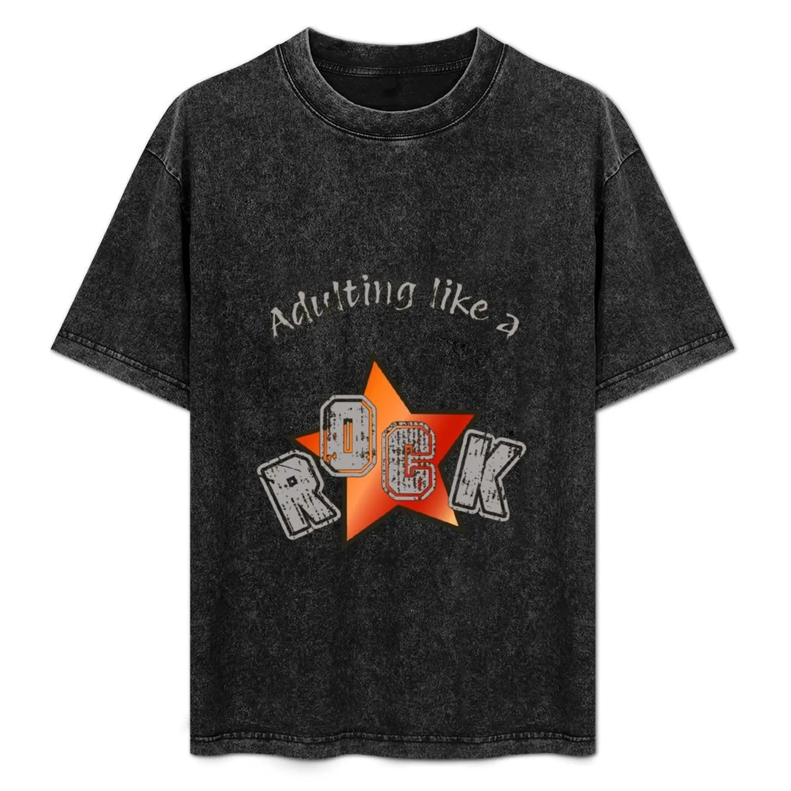 

Adulting like a rock star design T-Shirt sports fans oversized graphic tee tops blanks mens t shirts