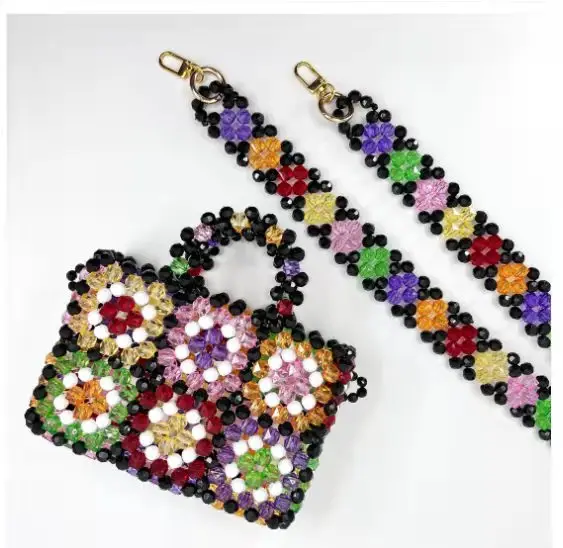 bead bag floral designer brand Acrylic crystal clear pearl beaded box tote bag women party bucket handbag spring summer 2022 new