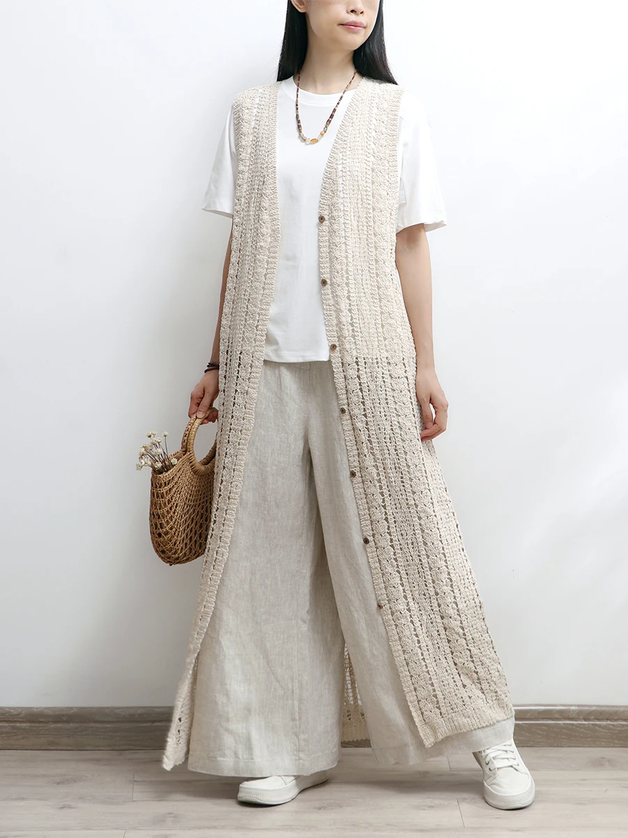 

TIYIHAILEY Free Shipping Knitting Single Breasted Long Maxi Outerwear Sleeveless Vest Cardigan Sweater