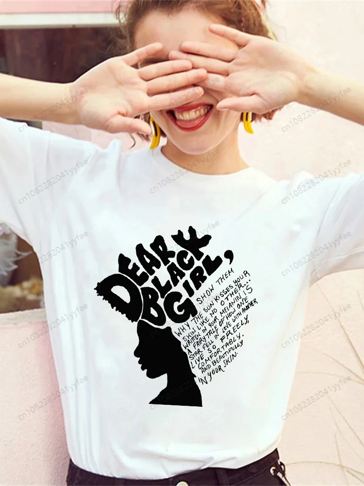 تي شيرت نسائي صيفي بأكمام قصيرة أسود كوين مطبوع مضحك Harajuku تي شيرت علوي تي شيرت نسائي ملابس الشارع