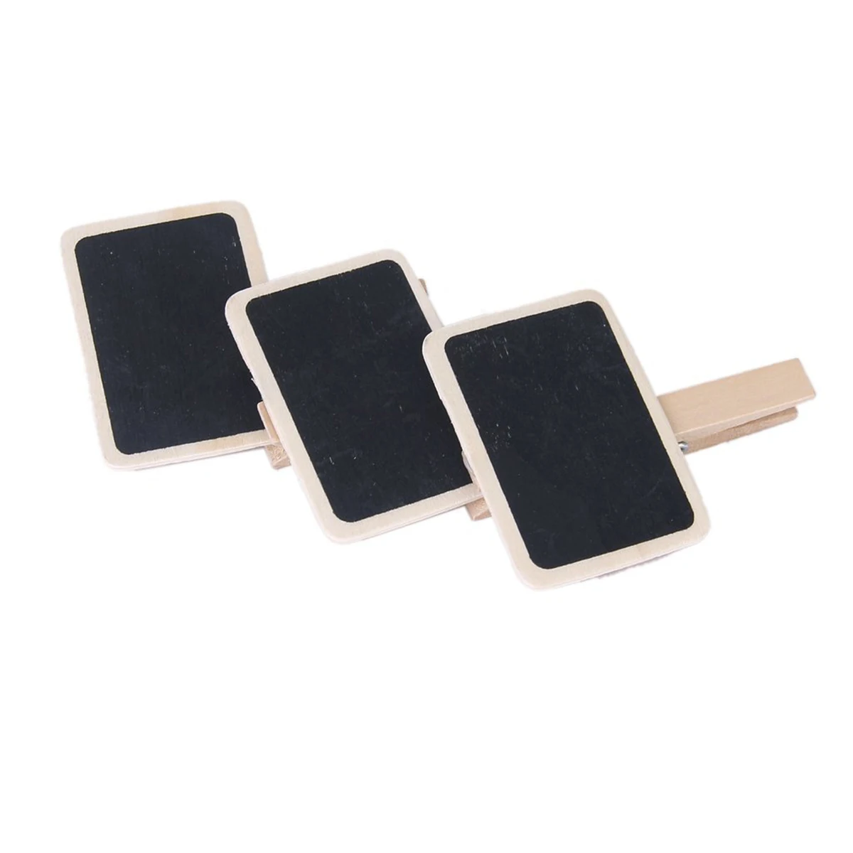 10pcs Mini Wooden Blackboard Clips 6x4cm Desk Memo Sign Rectangular Chalkboard Hanging Photos Notes Papers Craft Decor Display