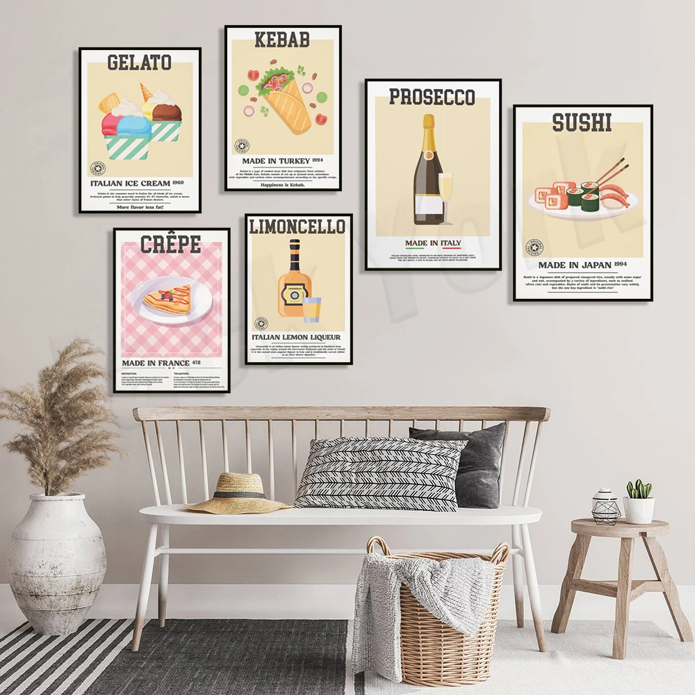 ليكر الليمون الإيطالي، الآيس كريم، الكباب التركي، رامين، سوشي، يلتف، البطاطس المقلية، الإفطار الفرنسي، ملصق كوكتيل بروسكو #4