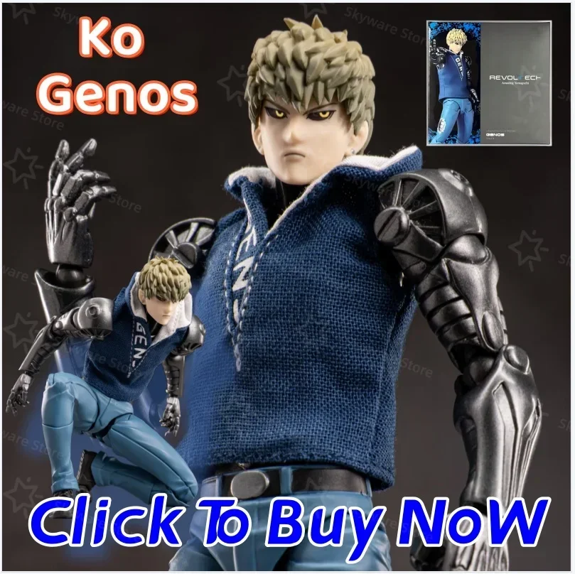 

HOT Ko Genos Action Figure One Punch-man Anime Figurine Kaiyodom Revoltech Yamaguchi Joint Movable Model Statue Kids Toys Gifts
