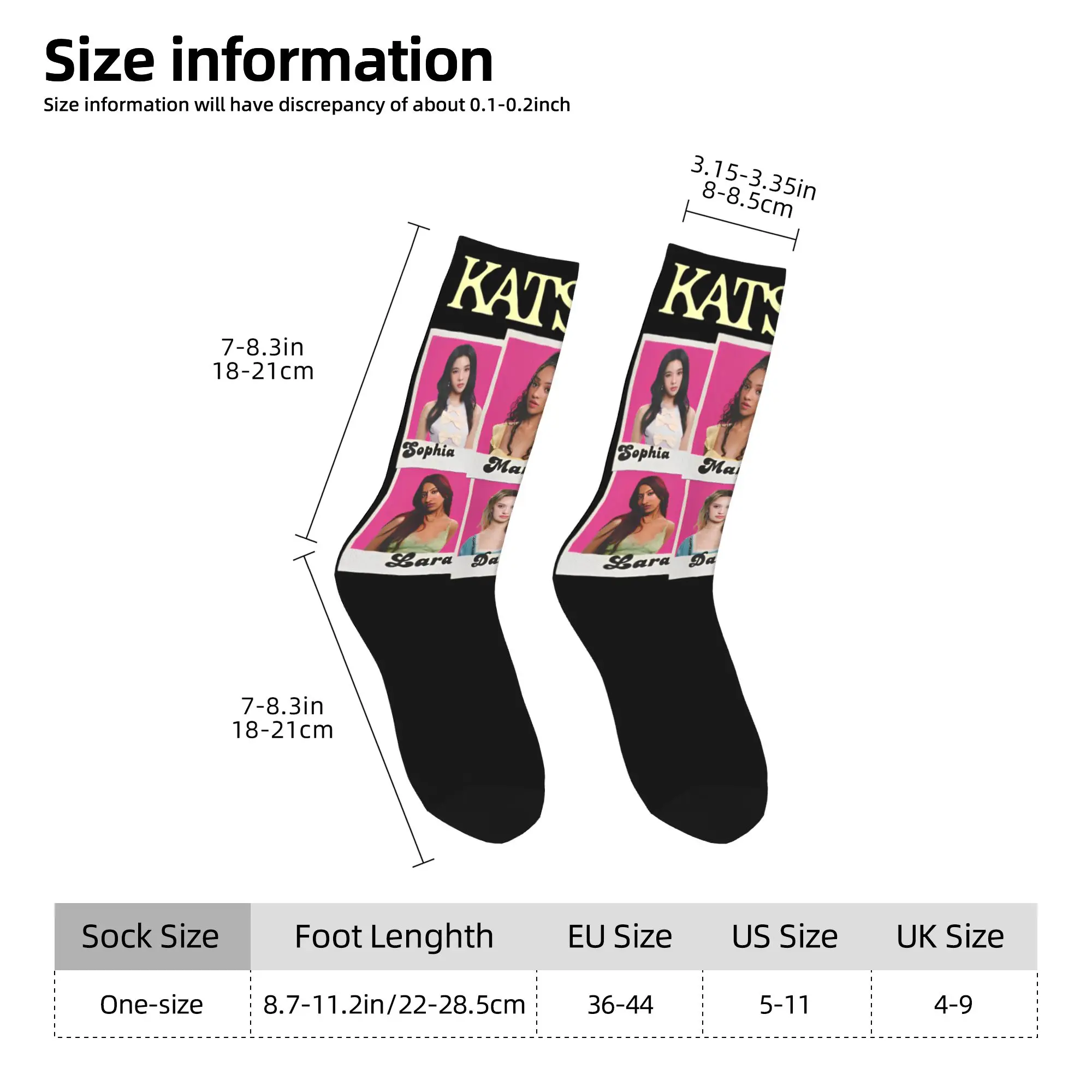 Divertenti calzini da skateboard Katseye Yoonchae Sophia Lara Manon Megan Calzini da equipaggio in poliestere Kpop per unisex antiscivolo,