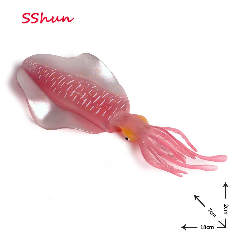 

18*7*2 cm Children simulation marine life model handmade squid octopus octopus squid plastic animal toy decoration