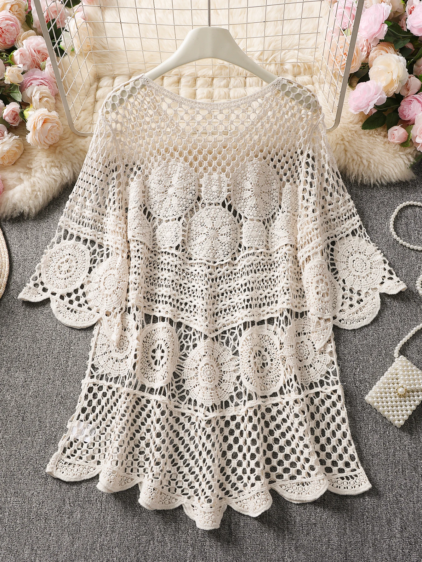 

Женский вязаный пуловер с круглым вырезом и коротким рукавом, модный и удобный топ для весны и лета