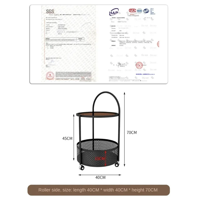 Trolley Sofa Side Table Coffee Table Modern Minimalist Portable Bedside Light Luxury High-Grade round Small Table