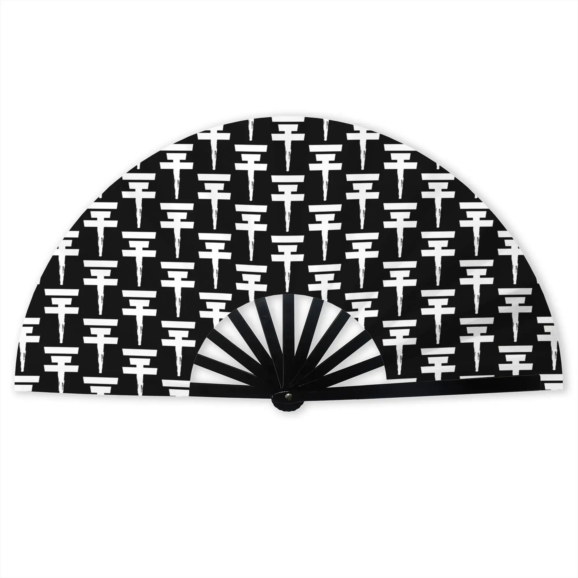 T-Tokios H-Hotels Punk Traditional Folding Fan Chinese Style German High-Quality Polyester Fans Gift Classic Decorative Hand Fan