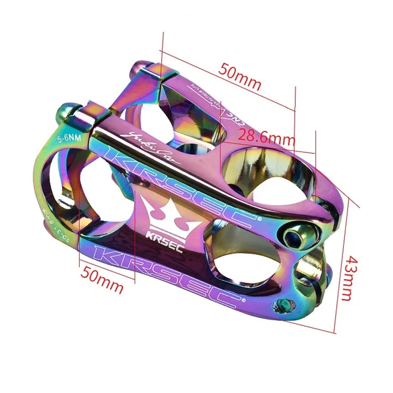 Ultralight MTB Bicycle Stem CNC Hollow Short Colorful Mountain Road Bike Stem XC AM Bike Handlebar Stems Parts 31.8*50mm