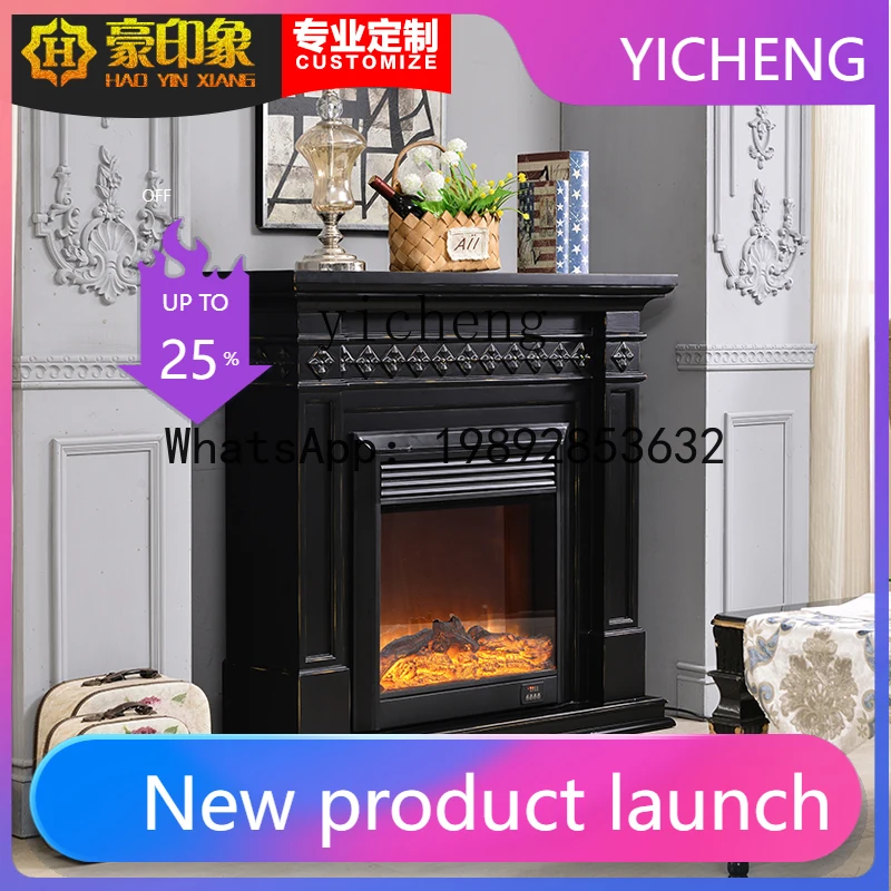 

Living Room Electric Fireplace Heater Household Fireplace Core Solid Wood Fake Flame Decorative Cabinet