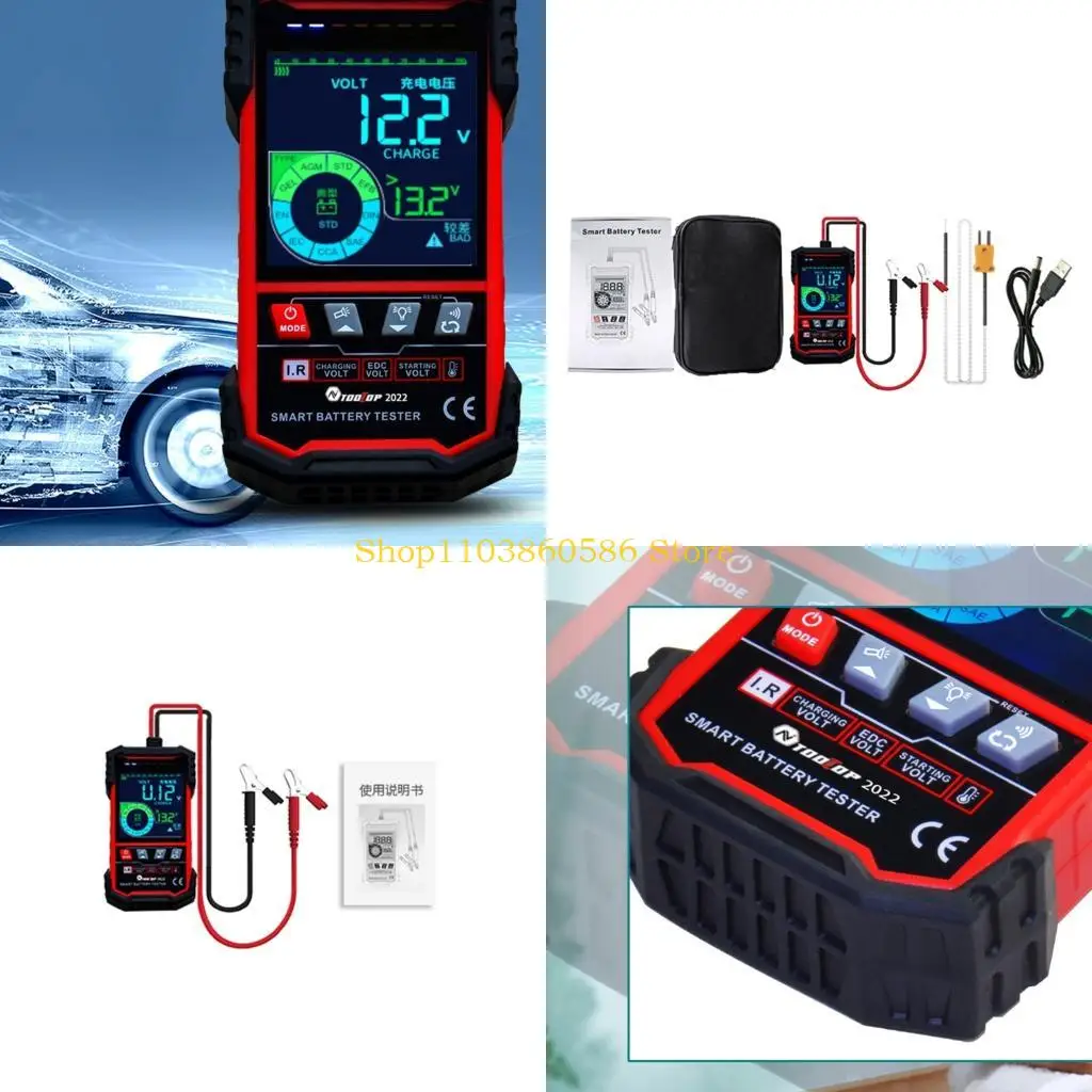 

242A Automotive- Alternator Tester Car Digital Battery Tester 12V 24V Charging Cranking System Tester Battery Testing Device