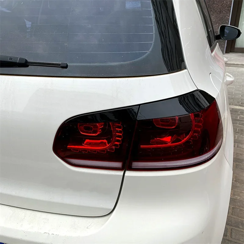 For Golf 6 High 6 Golf 6 Regular Edition GTI R Car Rear Headlight Lamp Eyebrow Car Eyelids Sticker Glossy black