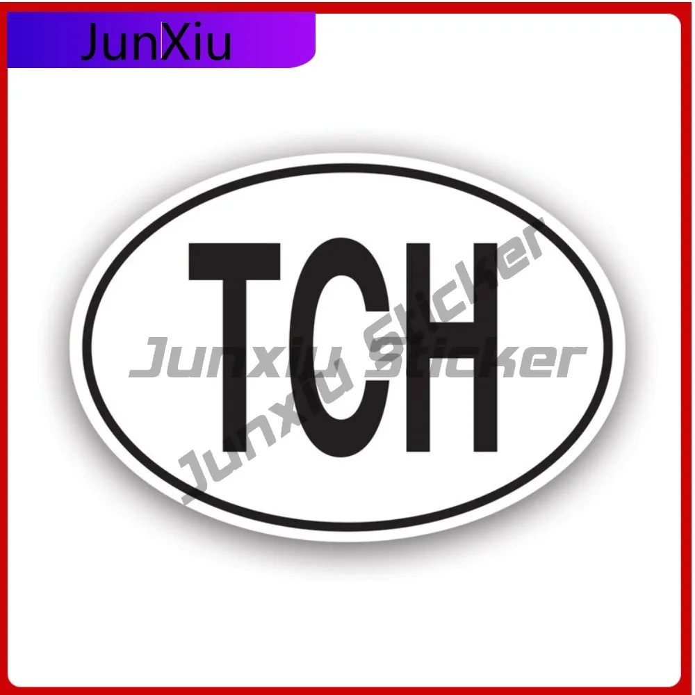 

Tch Chad Country Code Oval Stickerwaterproof Funny Window Waterproof Vinyl Decal For Outdoor Safety Warnings Unique Fun Outdoor