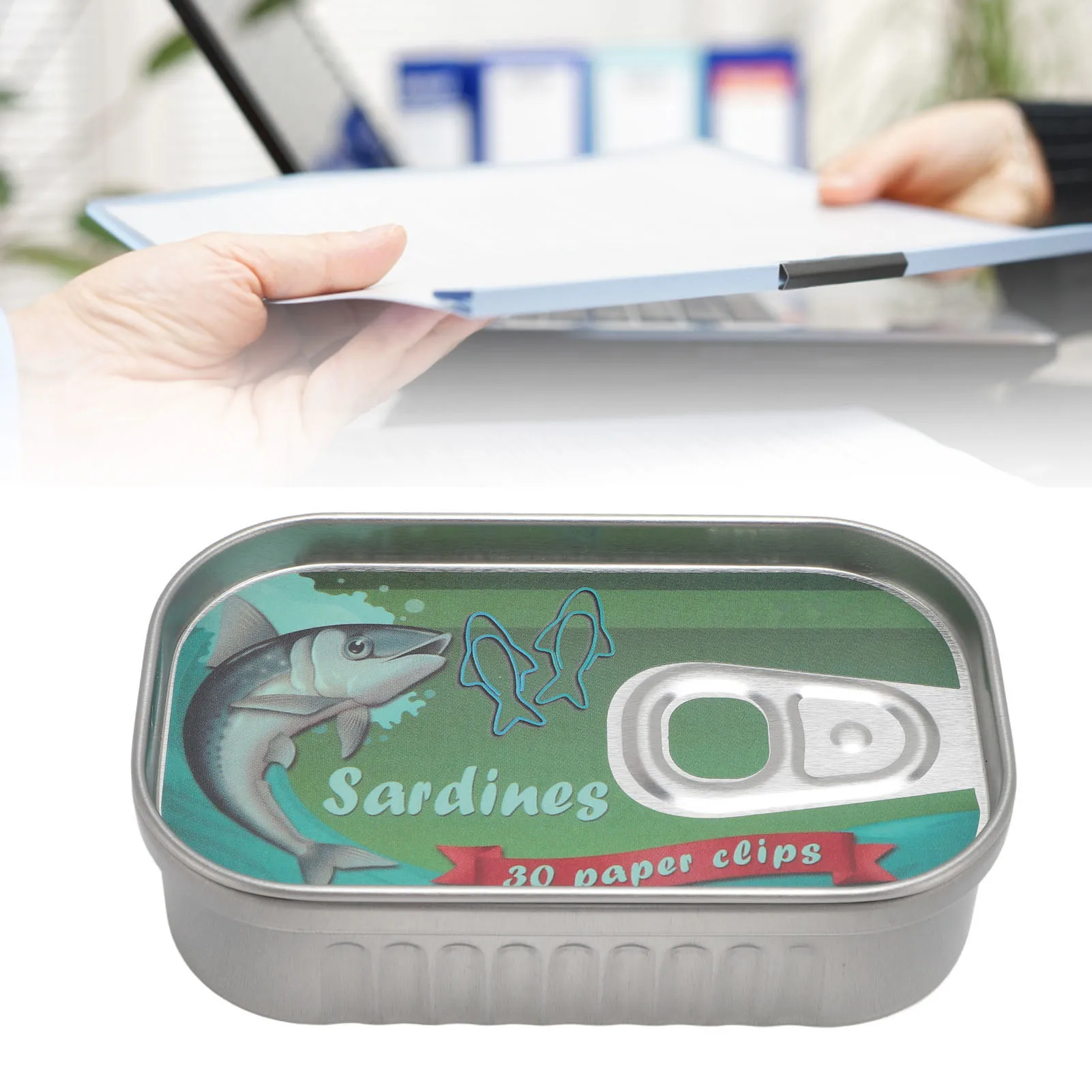 30Pcs Gifts Decorative Fish Shaped Paper Clips Metal Mixed Bookmark Clips With Tin Storage Box Memo Clips Office Stationery