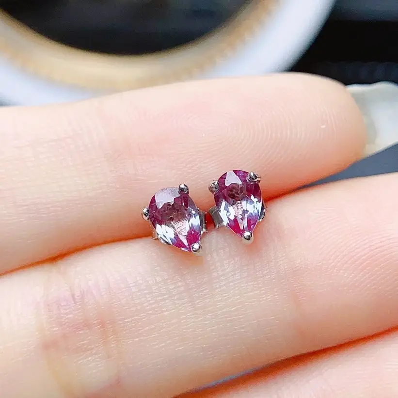 

Pear Cut 4x6mm Color Changing Stone Studs June Birthstone Alexandrite Solitaire Earrings Stud Earrings Birthday Graduation Gift