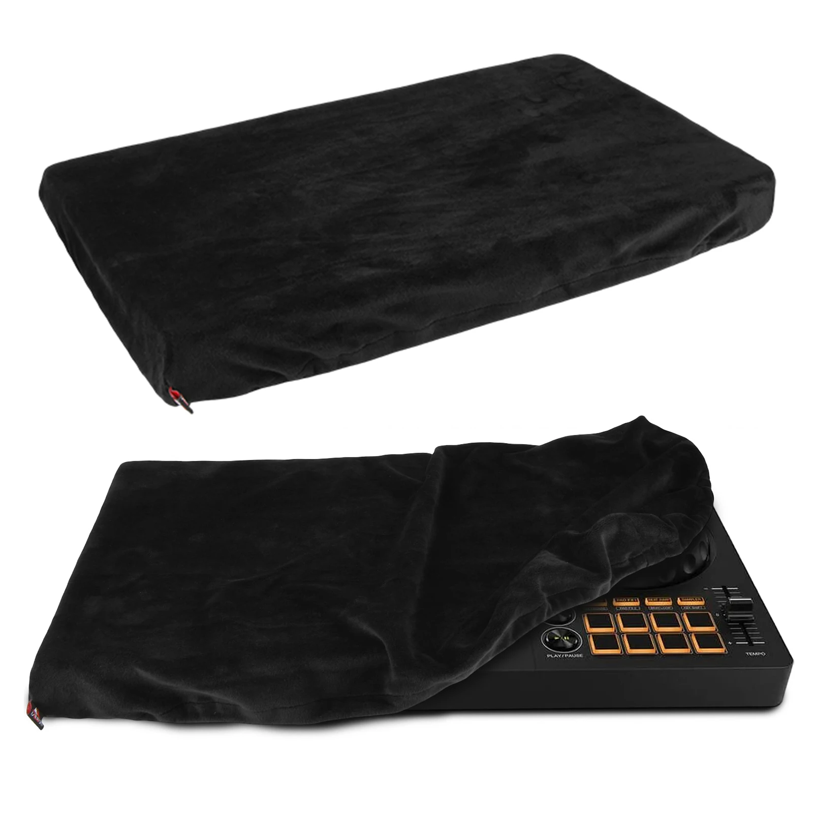 Housse anti-poussière pour contrôleur DJ Pioneer DDJ-FLX4, avec bande élastique, housse de protection courte en peluche douce, housse anti-poussière réutilisable