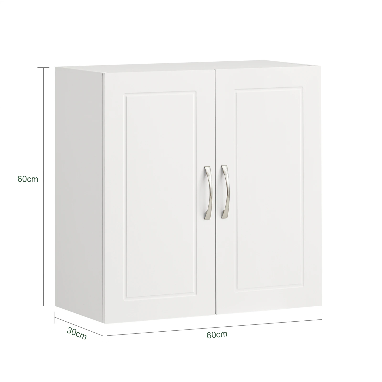 SoBuy FRG231-W Hängeschrank mit Zwei Türen Wandschrank Badschrank Küchenschrank Medizinschrank Badmöbel Weiß BHT ca: 60x60x30cm – Detail 1