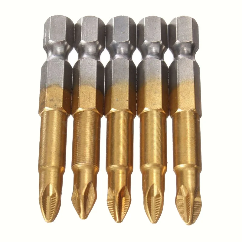 5 punte per cacciavite antiscivolo da 50 mm di lunghezza, set di punte per unità rivestite, set di cacciaviti PH2 da 50 mm, PH2/testa per cacciavite a croce