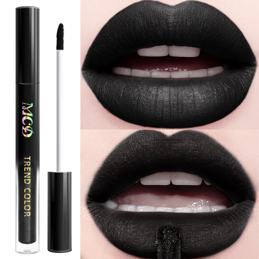 Rouge à lèvres liquide mat velours, 2 pièces, noir, rouge, imperméable, teinte à haute teneur en pigments, maquillage coréen, cadeaux, glaçage, tache pour les lèvres