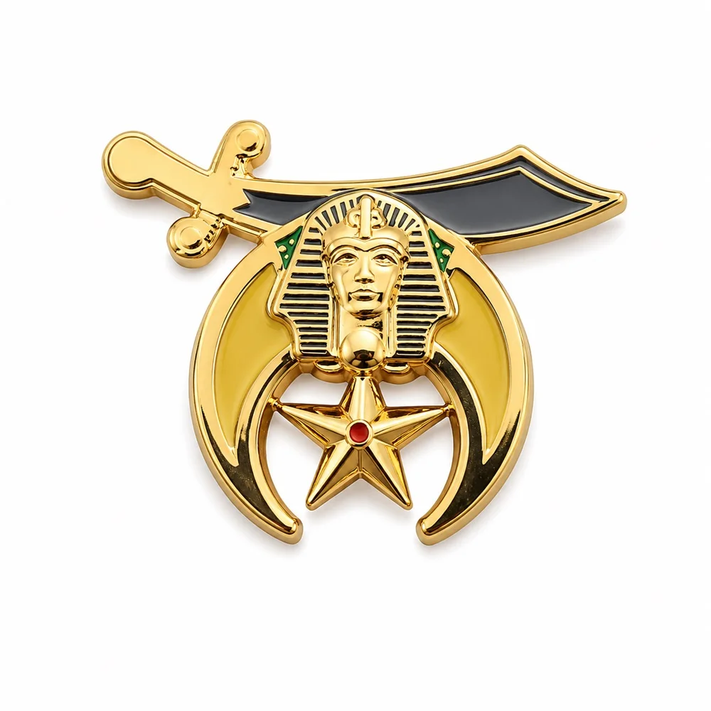 Shriners Masonic Lapel Pin Gold Metal Soft Enamel Masonic Brooch Badge Elegant Fashion Suit Jacket Accessories Gifts