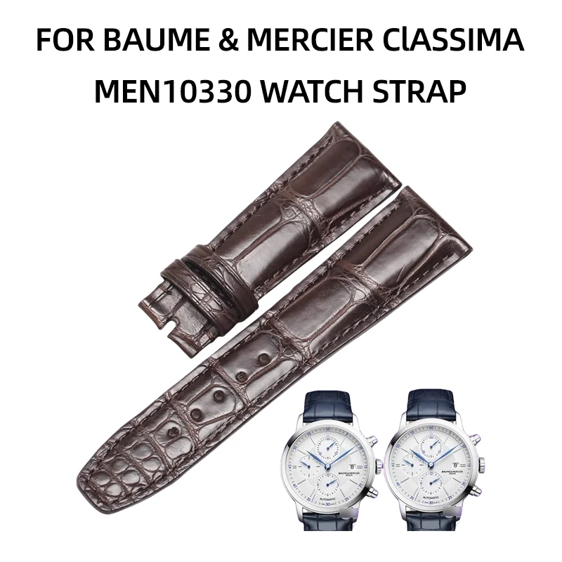 Correa de reloj de piel de cocodrilo para BAUME & MERCIER CLASSIMA MEN10330