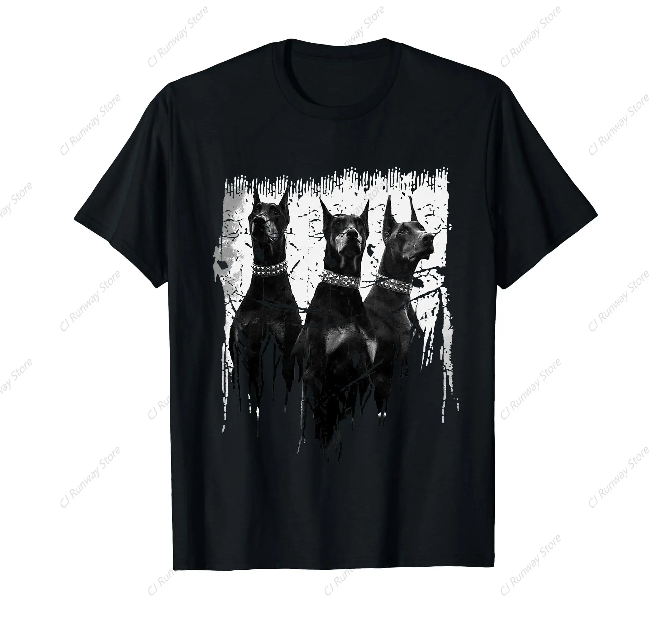 Doberman Pinscher Black and White Dog Lovers T-Shirt