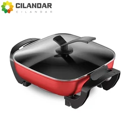 Multifunktion aler Haushalt quadratischer Topf Instant Hot Pot elektrischer Hot Pot kein Öl Rauch Geschenk Student Schlafsaal Hot Pot