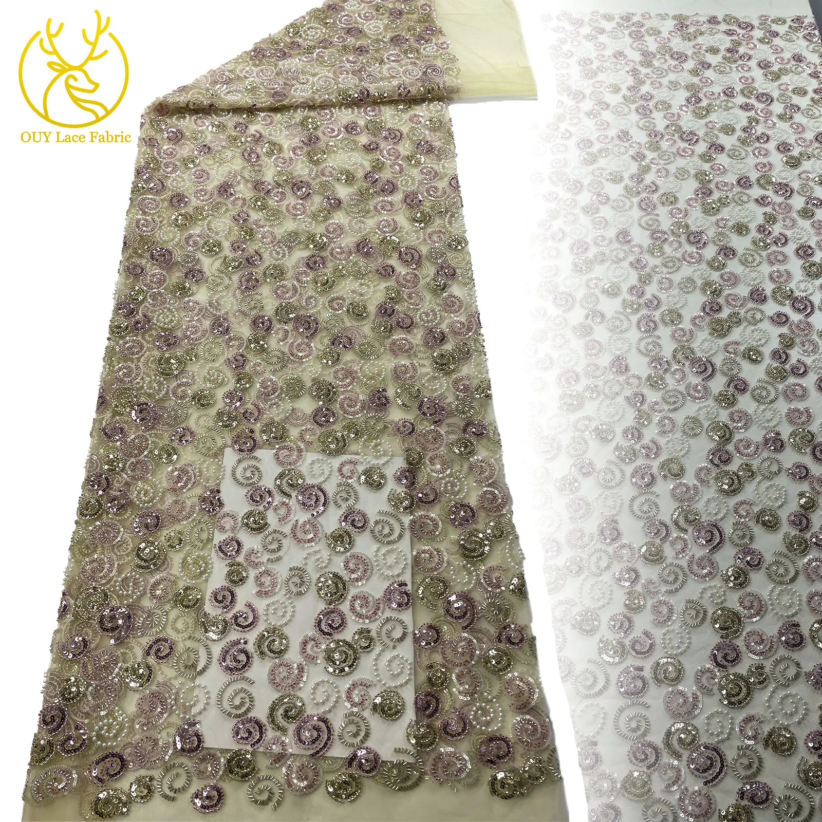 

Новый дизайн, французское свадебное свадебное платье, шитье 2025, роскошное африканское нигерийское платье для жениха, вышивка бисером и блестками, кружевная ткань