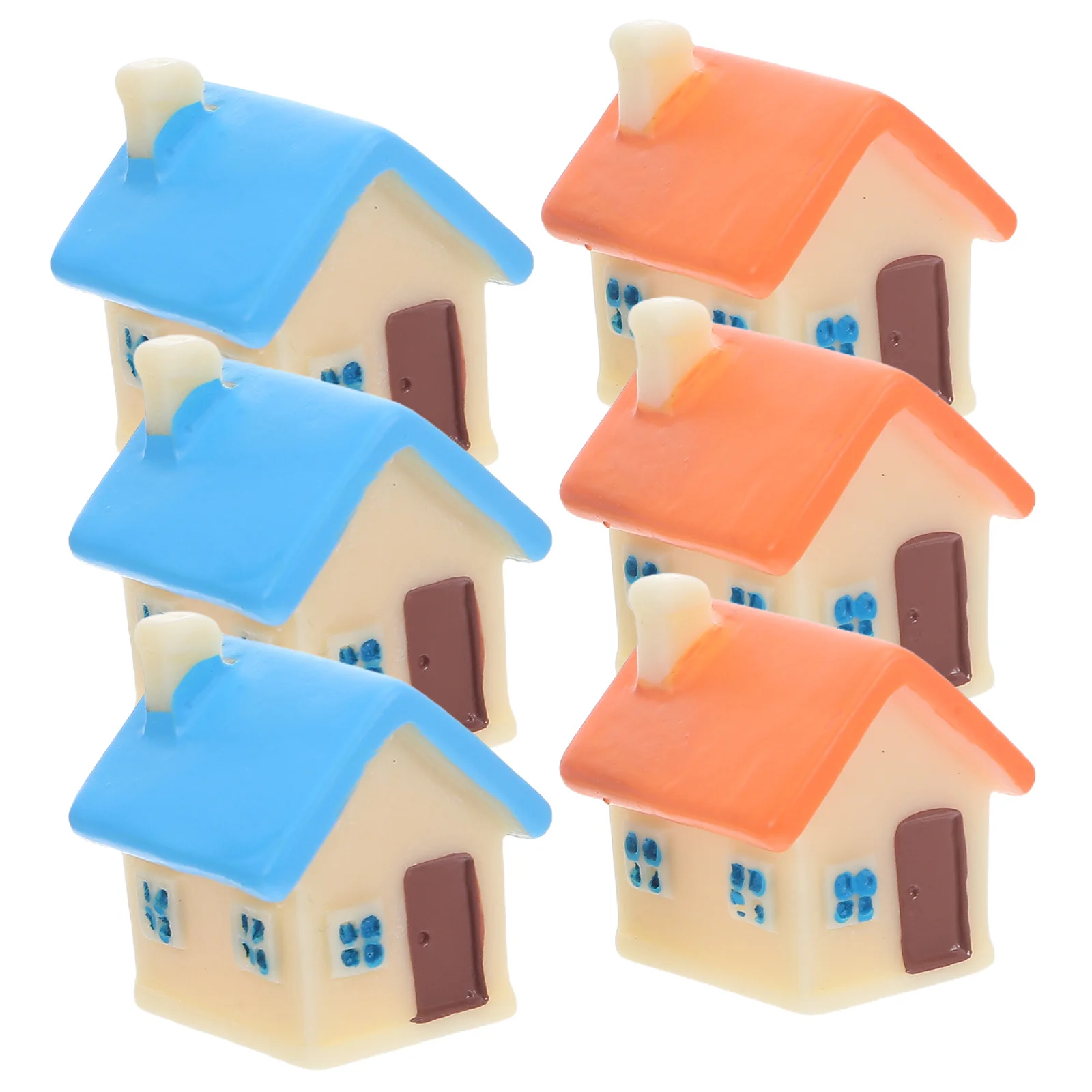 

6Pcs Miniature House Ornament Collection Weather Resistant Resin Statues for Fairy Garden Landscaping Plant Pot Decor DIY Micro