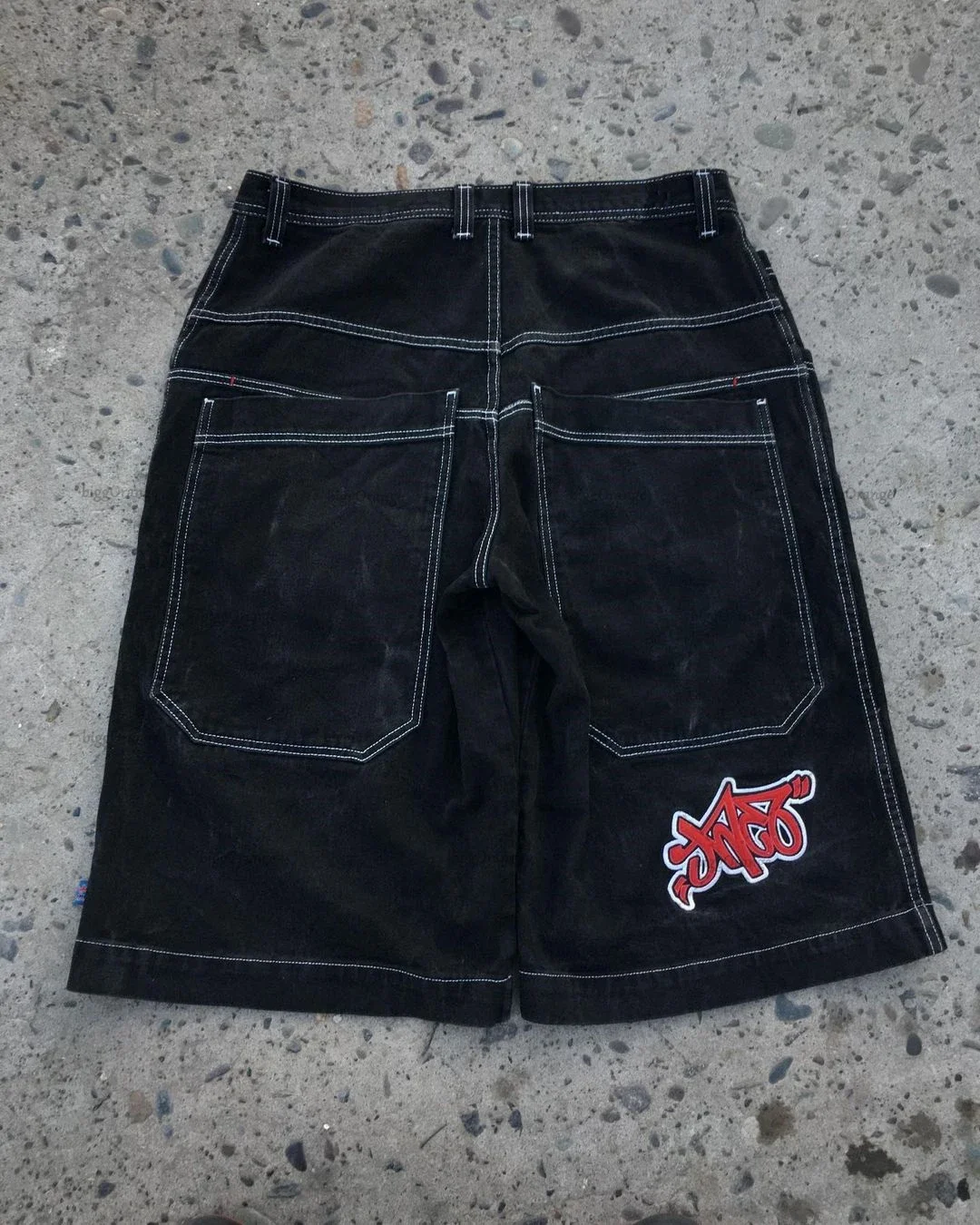 

Vintage Jnco Denim Shorts Men's Trend Print Straight Loose Five Pants Street American Hip Hop Rap Clothing y2k men’s jeans