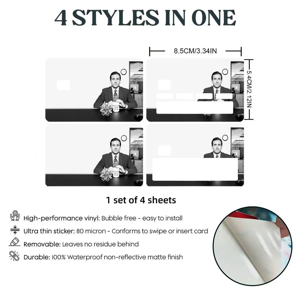 M-Michael Scott License Holographic Laser Debit Credit Bank Card Skin Sticker Film No Fade
