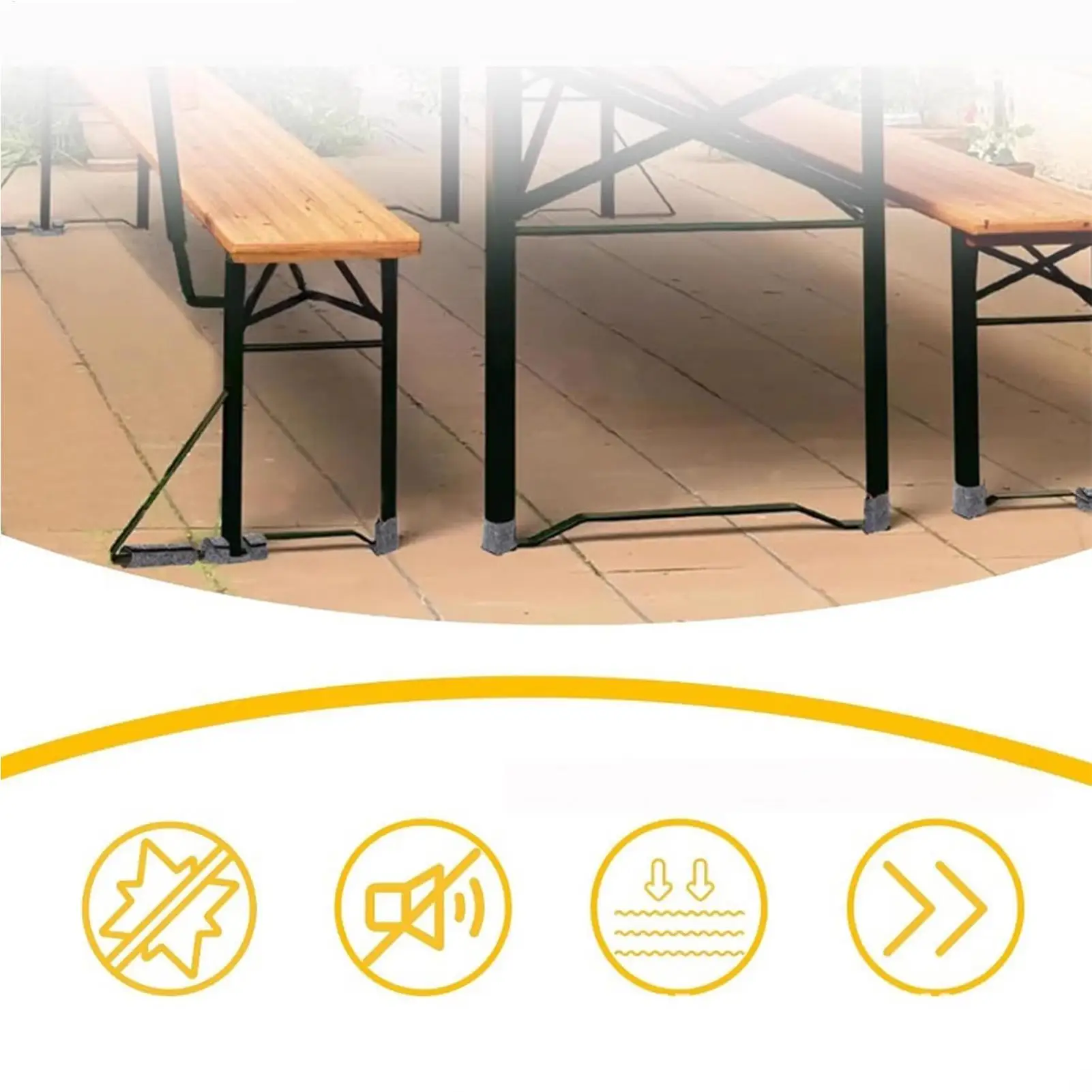 

Chair Caps For Legs Felt Beer Bench Leg Protectors Set Of 18 Furniture Feet Glides Grippers Anti-Slip Caps Cover For Hardwood