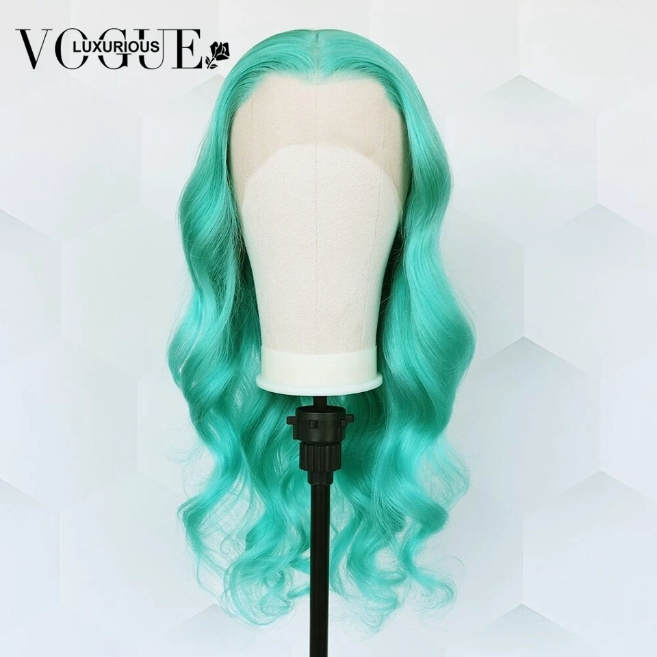 Mint Green High Density Human Hair Wig 13x4 Body Transparent Lace Front Wigs Natural Hairline Long Green Virgin Human Hair Wigs