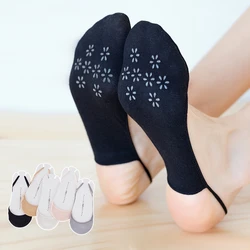 5 Pairs Women Cotton Boat Sock Non-slip Invisible Thin Socks Summer Thin Half Sole Socks Suspenders Not Drop Boat Socks