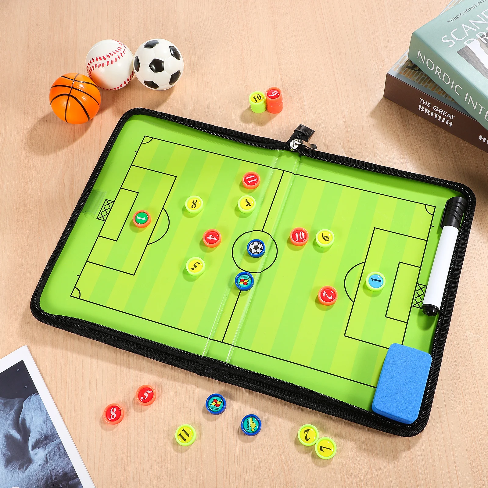 

Soccer Board 42*28cm Magnetic Portable Coaching Board Football Planning Clipboard Soccer Training Supplies
