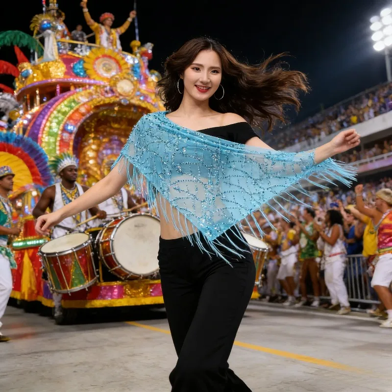 

Пояс для восточных танцев с пайетками и бахромой для тренировок, выступлений и костюмов для восточных танцев