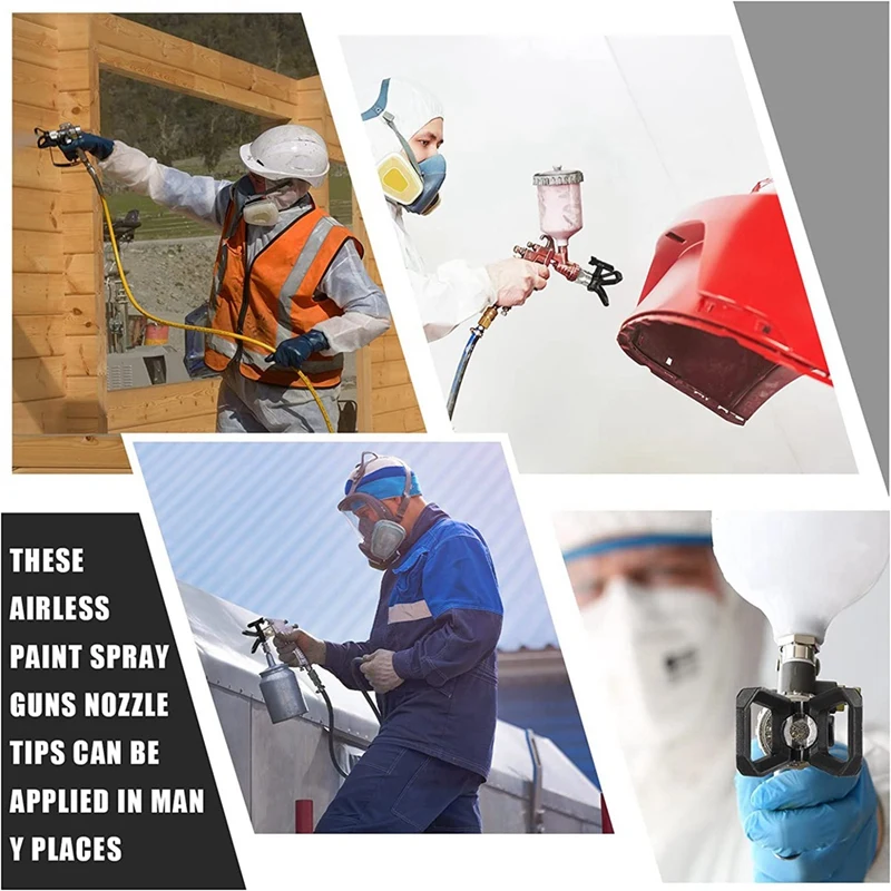 3Pcs Spray Tips Airless Paint Spray Sprayer Tip Guard Black Spray Paint Tips For Spray Can Airless Spray Nozzle