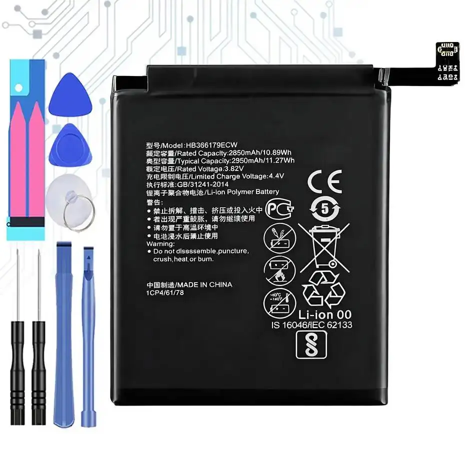 

Reliable Power Durable Mobile Phone Battery 2950Mah For Huawei Nova 2 Nova2 Caz-TL00 Caz-AL10 HB366179ECW